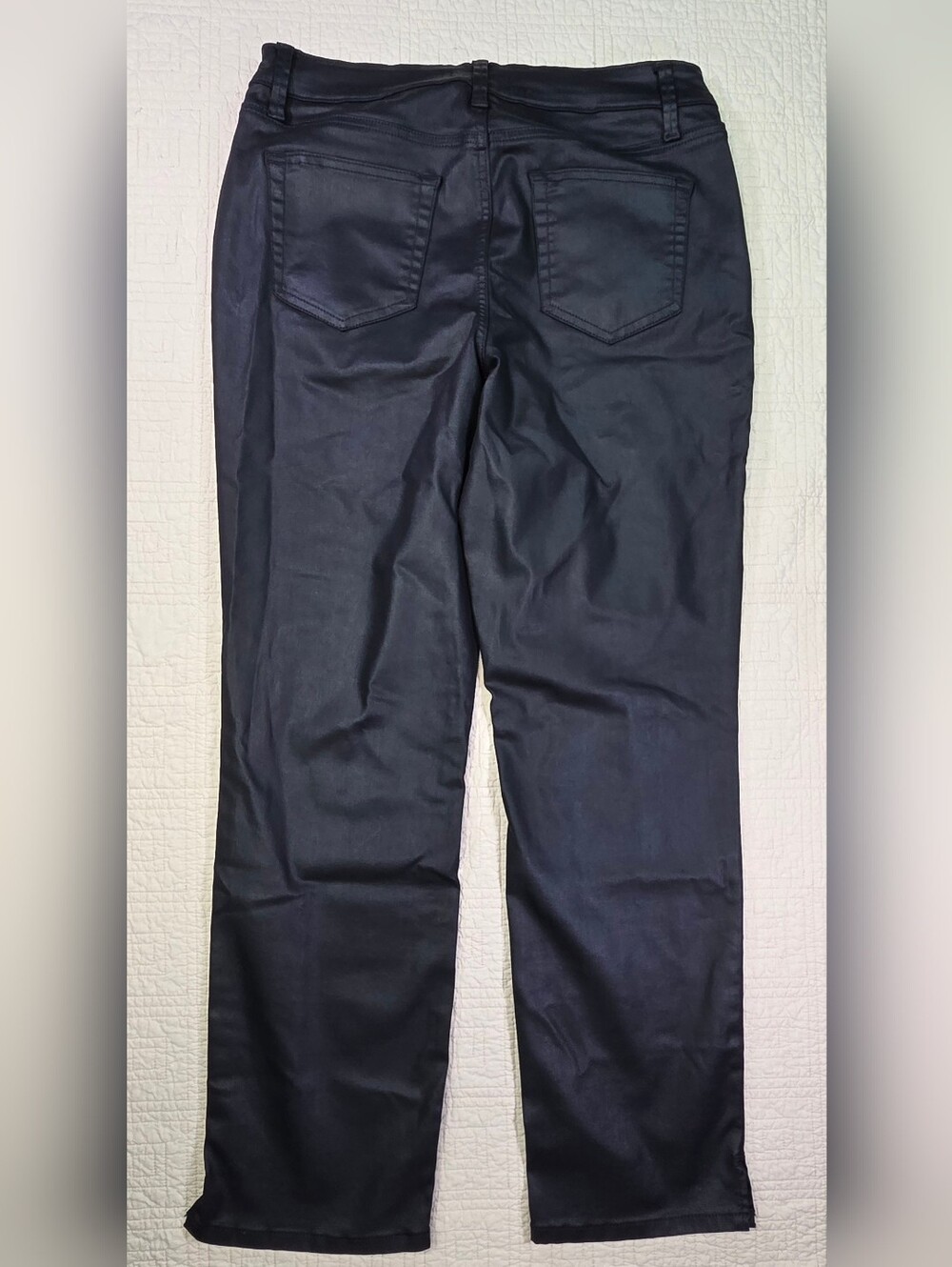 Edgely by Maurices Black Faux Leather Pants - Slim Straight Size 14 - Picture 2 of 11